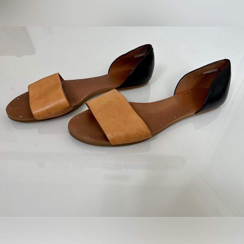 Madewell d’Orsay flat two tone leather slip on